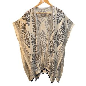 Boho Chic Kimono OS Open Front Tassels Cover Up Indie Fairy‎ Grunge Beach